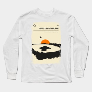 Crater Lake National Park Vintage Minimal Travel Poster Long Sleeve T-Shirt